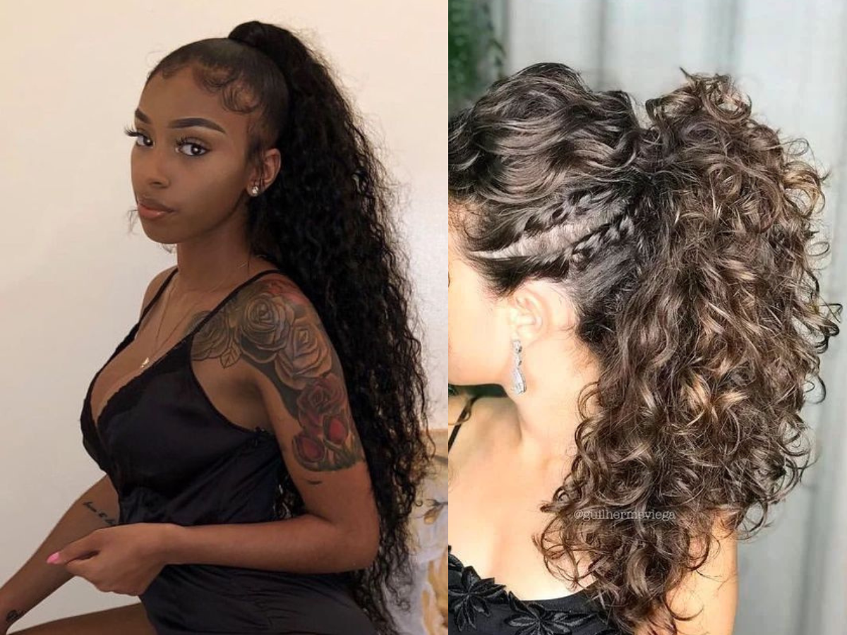 penteados cabelos cacheados rabo de cavalo